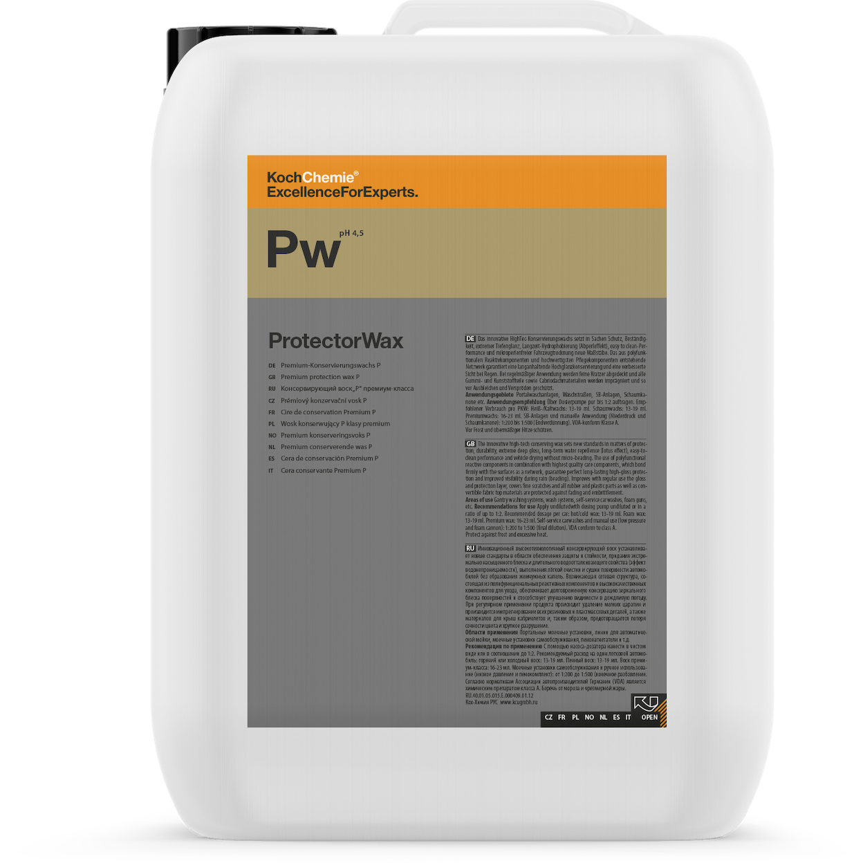 Koch Chemie PW Protector Wax 10lt - Islak & Kuru Hızlı Cila Konsantre