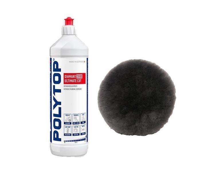 Polytop Diamant 2000 Ultimate Cut Agresif Kalın Pasta 1lt + Eagles Keçe Set