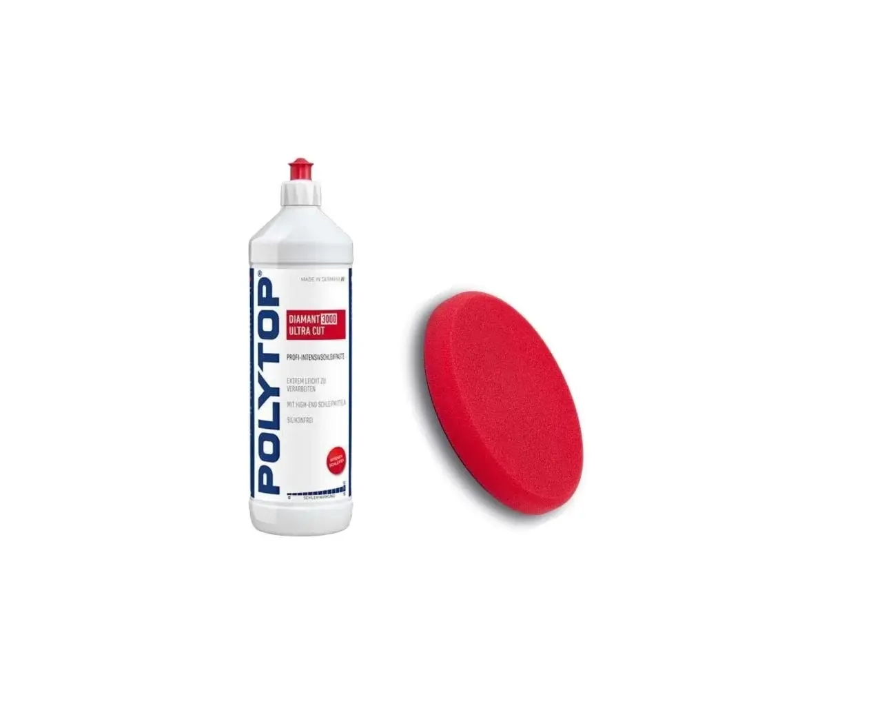 Polytop Diamant 3000 Ultra Cut Kalın Pasta 1lt + Polytop Sert Pasta Süngeri 160 mm