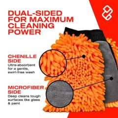 Nasiol Çift Taraflı Mikrofiber Süper Yumuşak Peluş Araç Yıkama Eldiveni-Çiziksiz Temizlik