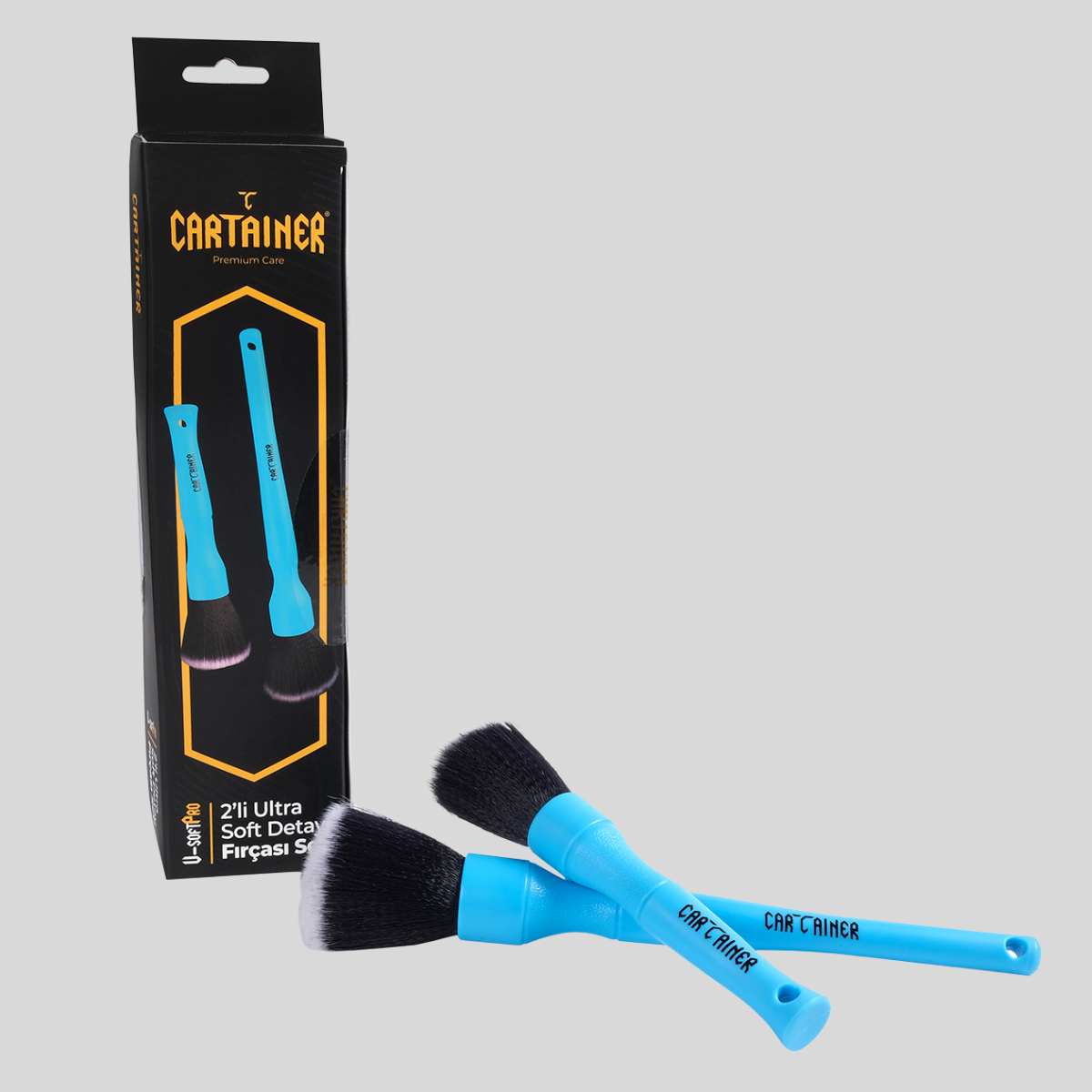 CARTAINER 2’li Siyah Premium Ultra yumuşak Detay Fırça Seti