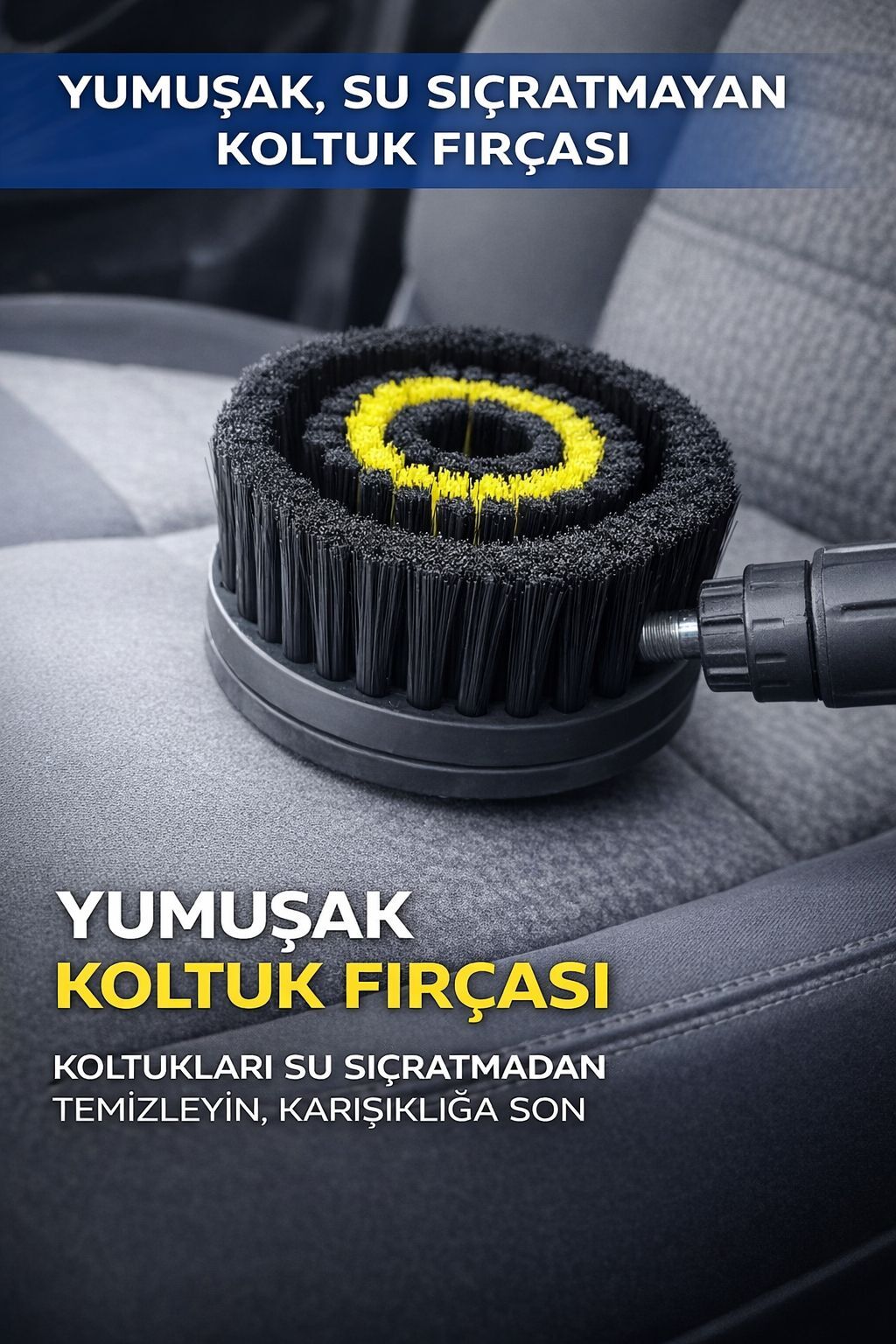 Eagles Su Sıçratmayan Yumuşak Kıllı Koltuk Yıkama Fırçası 015