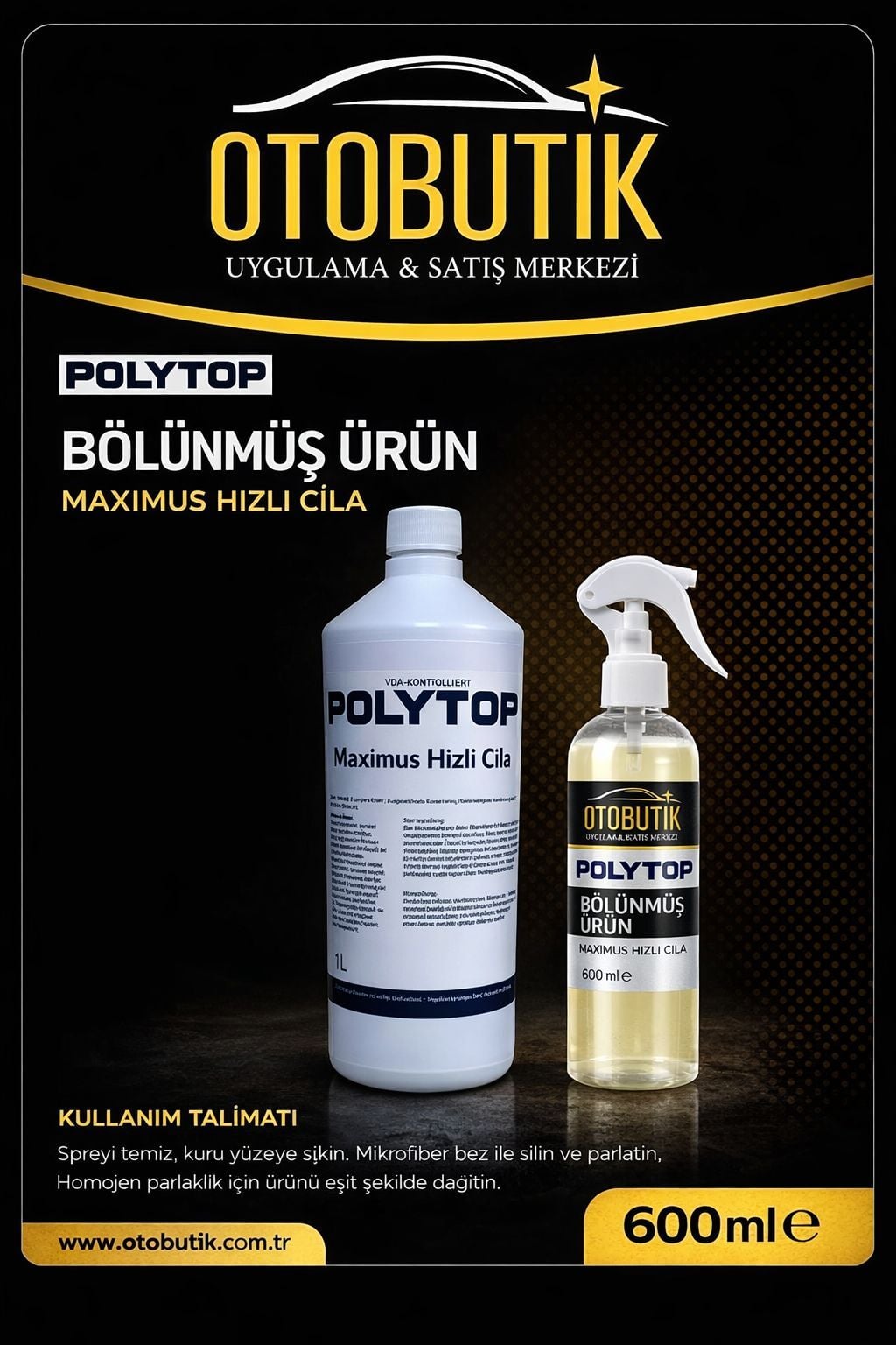Polytop Hybrid Sealer Maximus Hızlı Cila Bölünmüş 600 ml (1/100 Sulandırma Made in Germany )