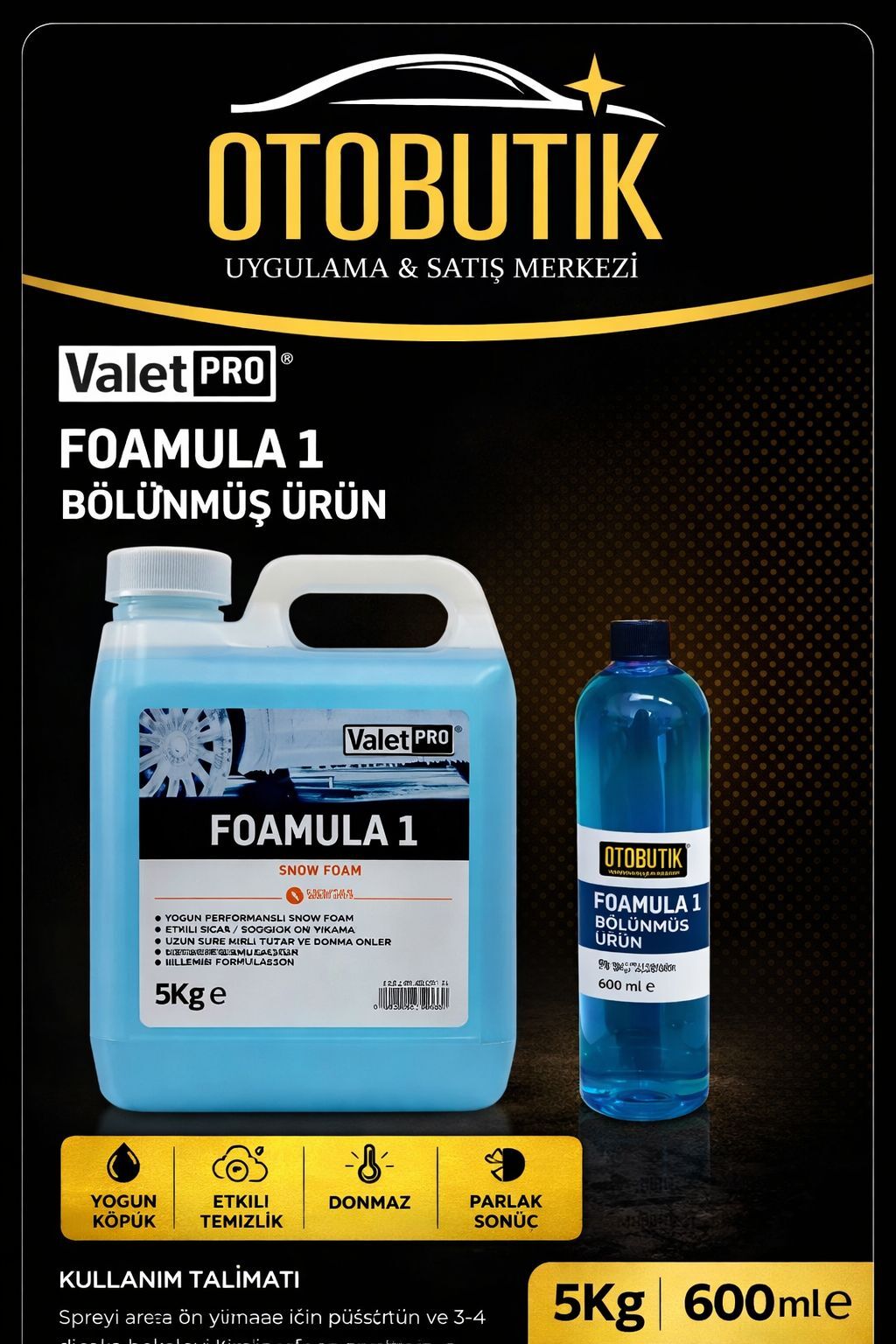 Valet Pro Foamula 1 Ph Nötr Yıkama Köpüğü Bölünmüş Ürün 600 ml